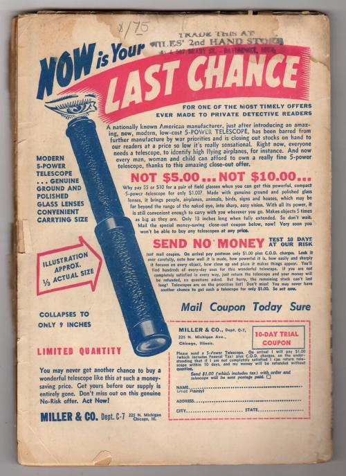 Private Detective December 1942 H.J. Ward Cvr, Roger Torrey - Pulp