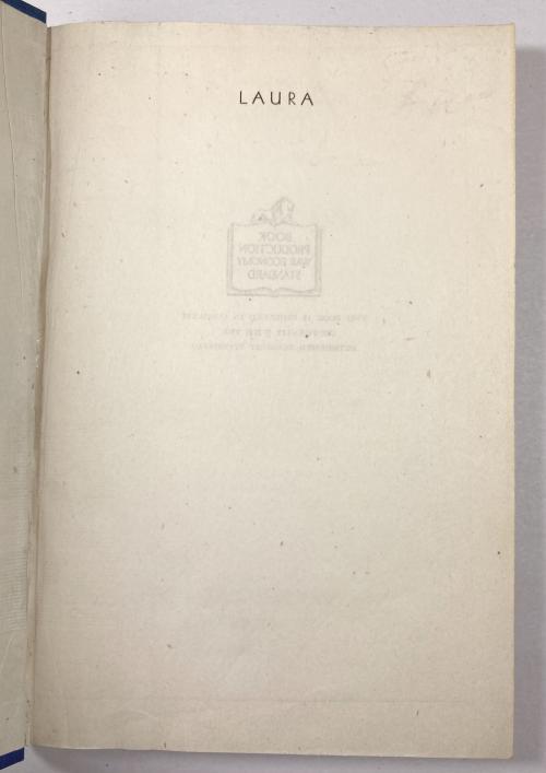 Laura by Vera Caspary (First UK Edition) A Haycraft-Queen Cornerstone.