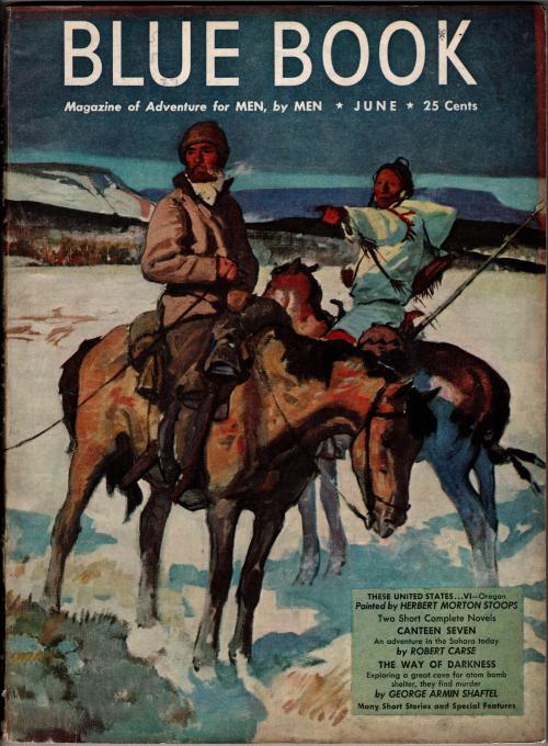 Blue Book Jun 1947 Stoops Cvr; Shaftel; H. Bedford-Jones; Robert Carse; Peacock