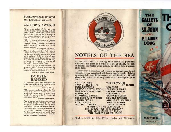 The Galleys of St. John by E. Laurie Long (First Edition) File Copy