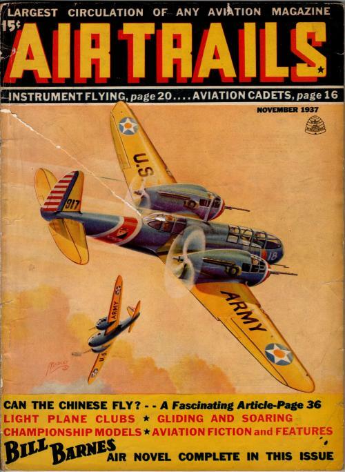 Air Trails Nov 1937 Frank Tinsley Cvr; Bill Barnes Novel by George L. Eaton Pulp