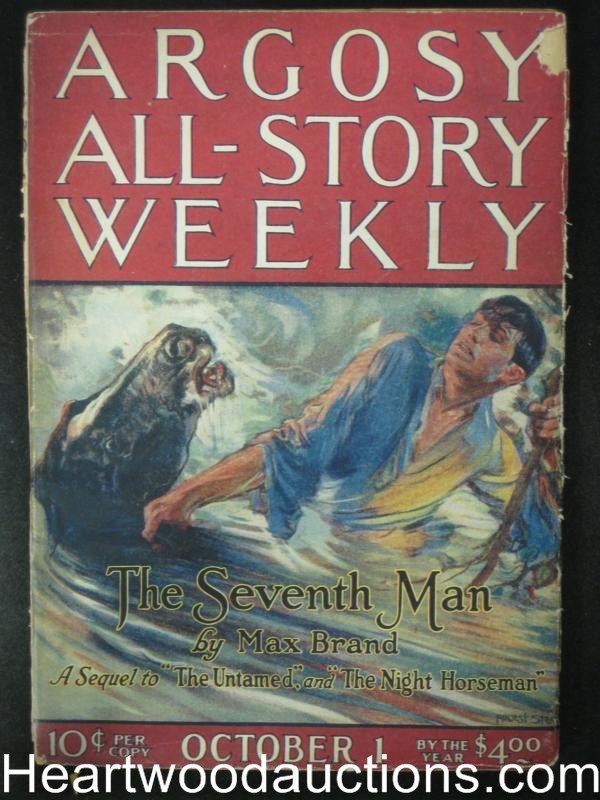Argosy October 1, 1921 Max Brand story, Modest Stein cover