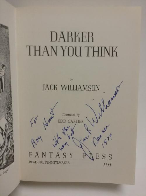 Darker Than You Think by Jack Williamson  Signed association copy
