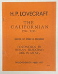 H. P. Lovecraft The Californian 1934-1938 by H. P. Lovecraft