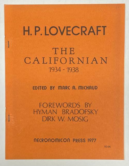 H. P. Lovecraft The Californian 1934-1938 by H. P. Lovecraft
