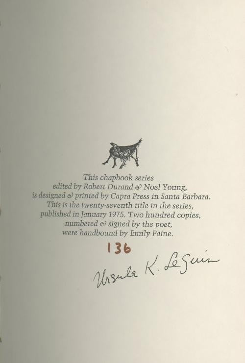 Wild Angels by Ursula K.  Le Guin (Limited Edition) Signed
