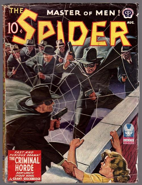 The Spider Aug 1943 Rafael DeSoto Cvr Spider clashes w/Spider-impostor