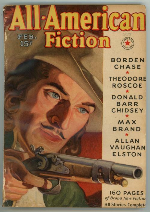All American Fiction Feb 1938 Pulp Belarski Cvr Art; Max Brand