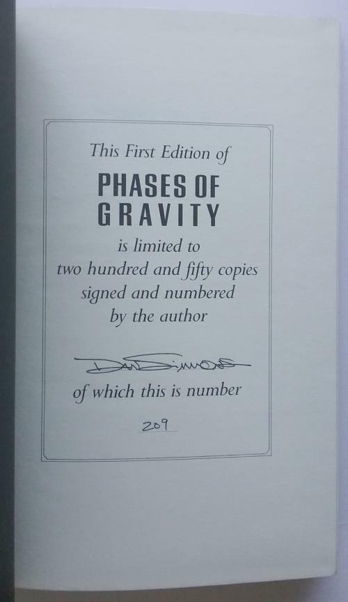 Phases of Gravity by Dan Simmons (First Edition) Limited Signed #209