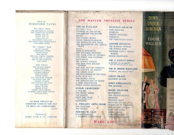Down Under Donovan by Edgar Wallace (Master Novelist Series) Hubin Listed, Fi...