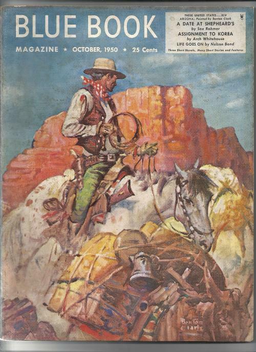 Blue Book Oct 1950 Fall Clark Cvr; Sax Rohmer; W. Du Bois
