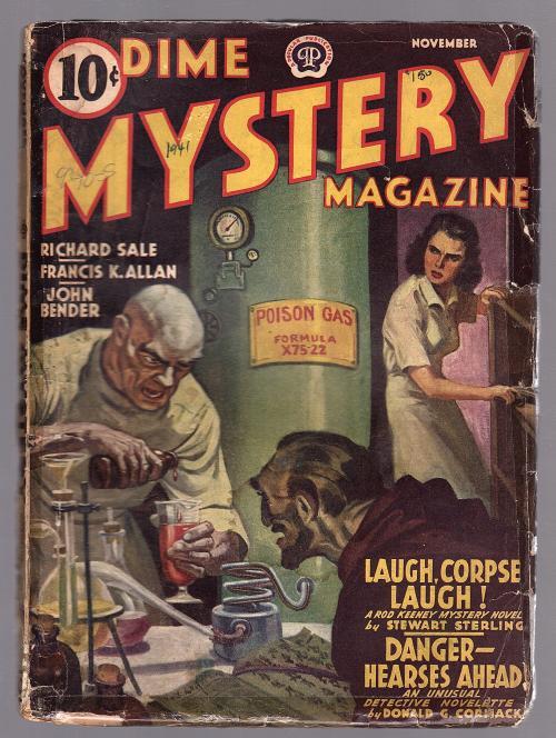 Dime Mystery Nov 1941 Weird Menace Horror Cover - Pulp