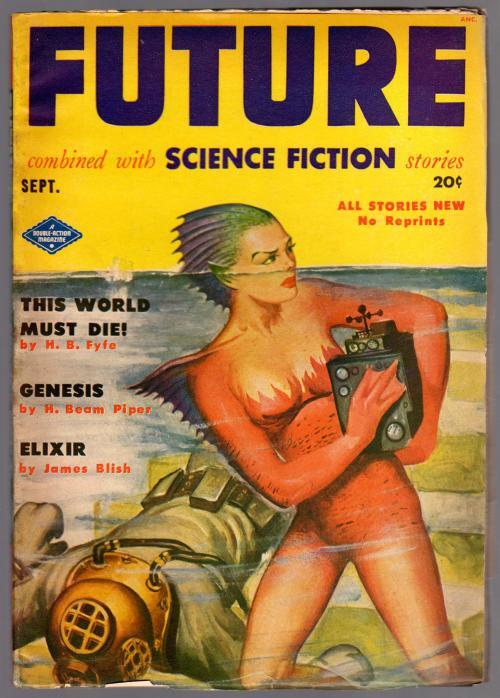 Future Science Fiction Sep 1951 Luros Mermaid Cvr, Arthur C. Clarke