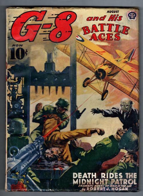 G-8 Battle Aces Aug 1940 Zombie Cover Art;