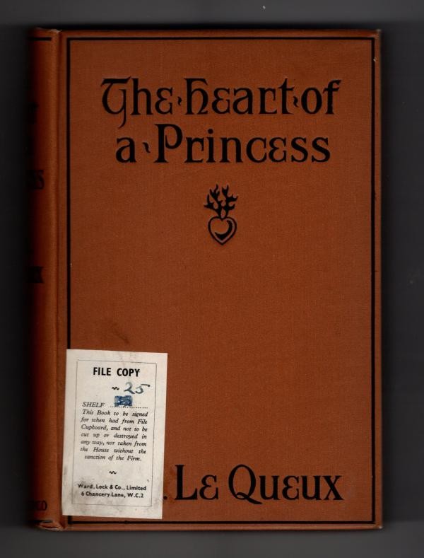 The Heart of a Princess by Wm. Le Queux 1st Ed., Hubin Listed (Rare DJ) File ...