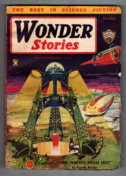 Wonder Stories October 1934 Eando Binder "The Thieves from Isot"