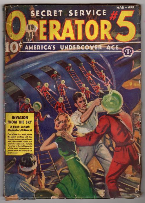 Operator #5 Mar-Apr 1939 Wild GGA Assault Cvr w/ Space Men