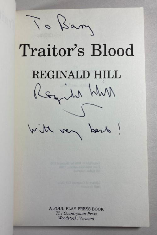 Traitor's Blood by Reginald Hill (First U.S.) Uncorrected Proof Signed