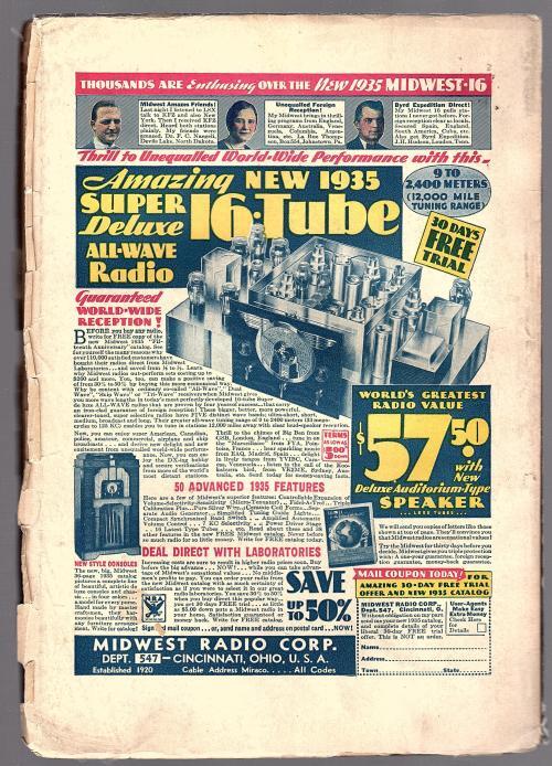 Ten Detective Aces Sep 1934 Davis, Daniels, Archibald, Tepperman - Pulp