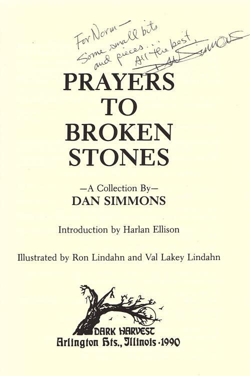 Prayers to Broken Stones by Dan Simmons (First Trade Edition) Signed
