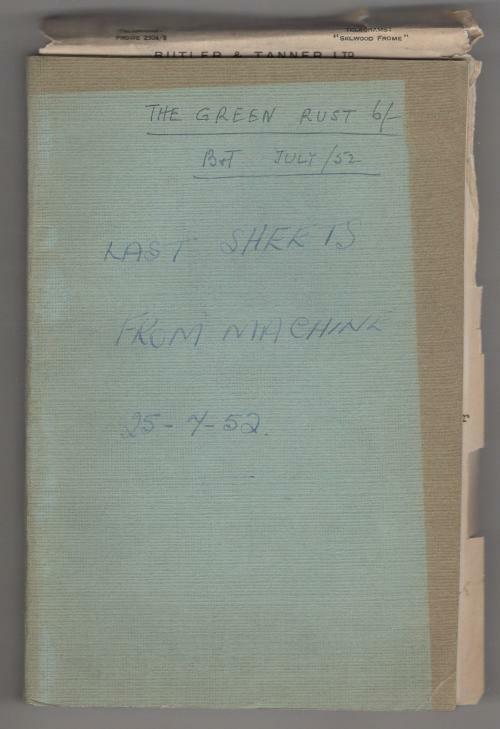The Green Rust by Edgar Wallace (Printers Last Sheets) Hubin Listed, Ward Fil...