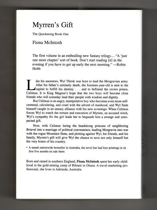 Myrren's Gift The Quickening Book One by Fiona McIntosh (Proof)