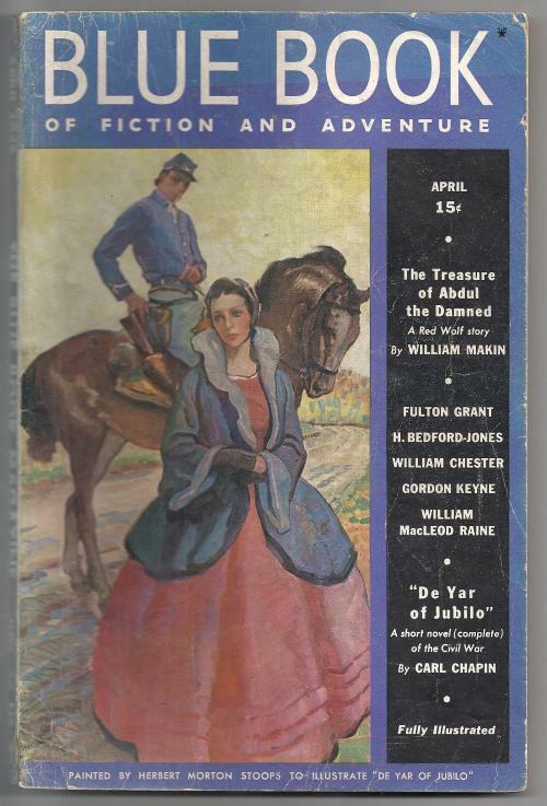 Blue Book Apr 1938 Kioga of the Unknown Land by William Chester; H. B. Jones