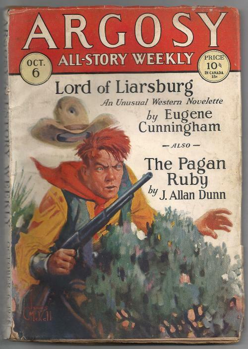 Argosy Oct 6 1928 James McKell Cvr; Ray Cummings Sci-Fi; Eugene Cunningham