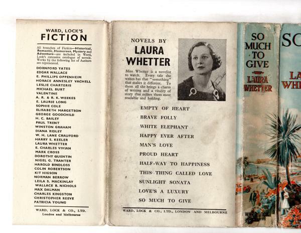So Much to Give by Laura Whetter (First Edition) Ward Lock File Copy
