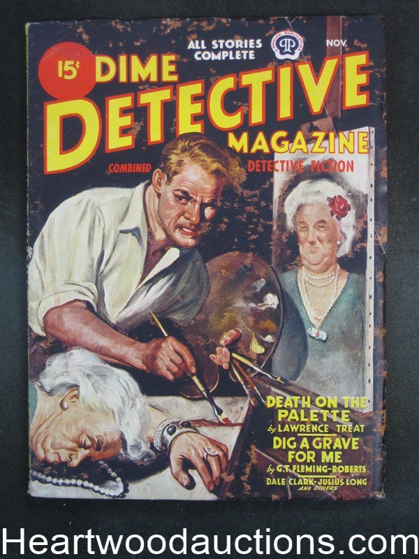 Dime Detective Nov 1944 DeSoto Cvr Lawrence Treat, Julius Long, Dale Clark