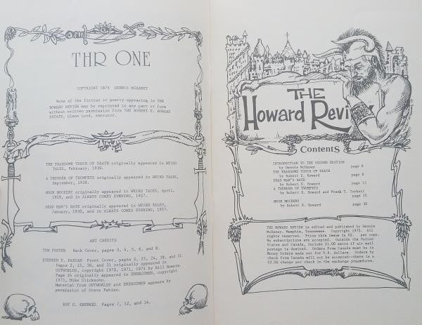 The Howard Review THR ONE Second Edition by Robert E. Howard