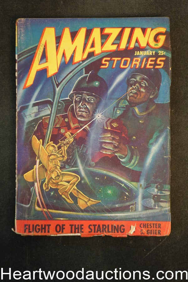 Amazing Stories January 1948 Frank Paul art, Rog Phillips
