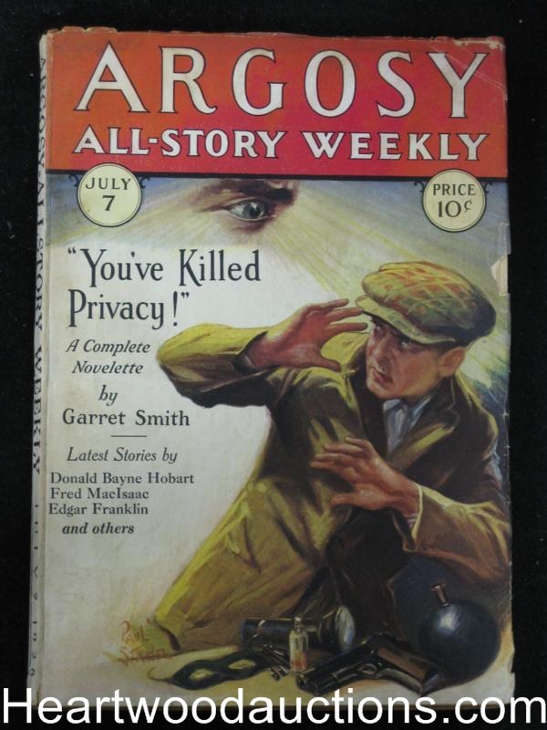 Argosy Jul 7, 1928 Neat mystery Garret Smith Cvr