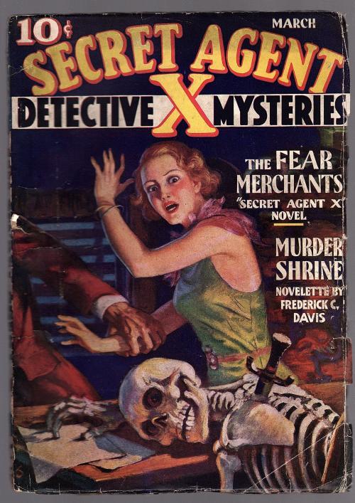 Secret Agent X  Mar 1936  Wild Skeleton Cvr - Pulp