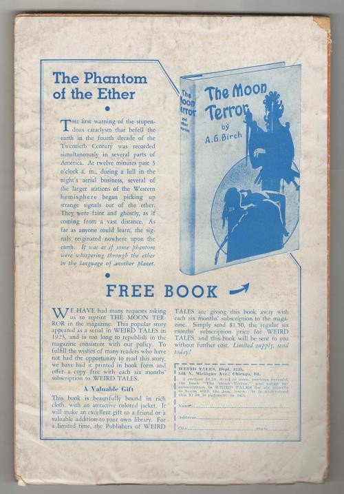 Weird Tales Dec 1935 Brundage Bondage Cvr;  Howard- Conan cover; 1st pub. Finlay