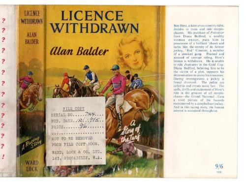 Licence Withdrawn by Alan Balder (First Edition) Hubin listed Mystery