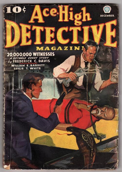 Ace High Detective Dec 1936 Malvin Singer Wild Torture Cover - Pulp