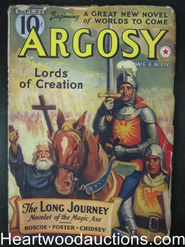 Argosy September 23, 1939 Eando Binder Lords of creation Belarski Cvr