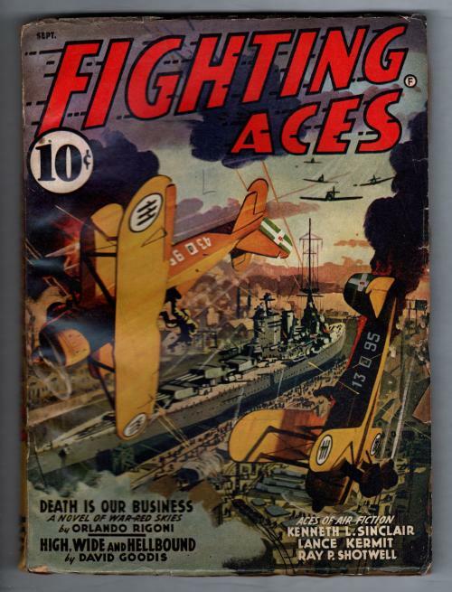 Fighting Aces Sep 1941 Pulp David Goodis "High, Wide, and Hellbound"