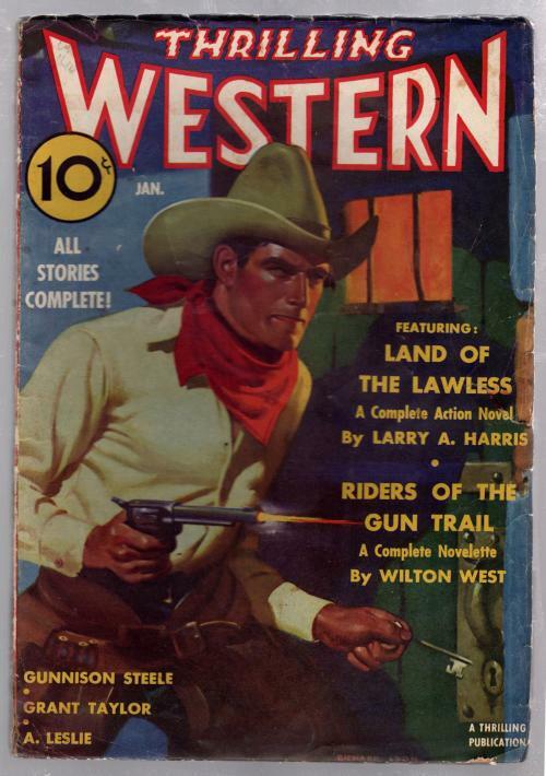 Thrilling Western Jan 1936 Lyon Cover Art Pulp