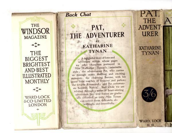 Pat, The Adventurer by Katharine Tynan (First Edition) Abbey Cvr, Ward File Copy