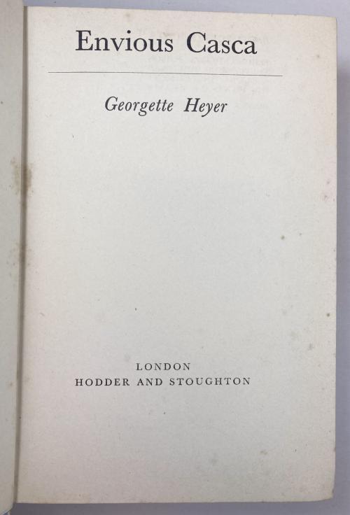 Envious Casca by Georgette Heyer (First Edition)