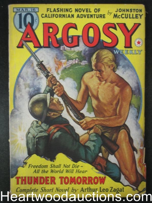 Argosy March 16 1940 Arthur Leo Zagat  Sci-Fi, McCulley