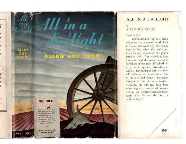 All in a Twilight by Allen Roy Evans (First Edition) Rare DJ Publisher's Copy