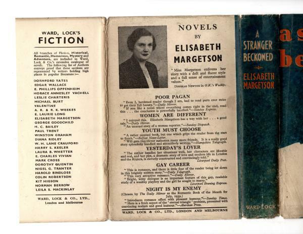 A Stranger Beckoned by Elisabeth Margetson (First Edition) Ward Lock File Copy