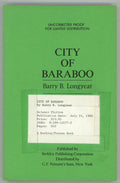 City of Baraboo by Barry B. Longyear  (First Edition)- High Grade