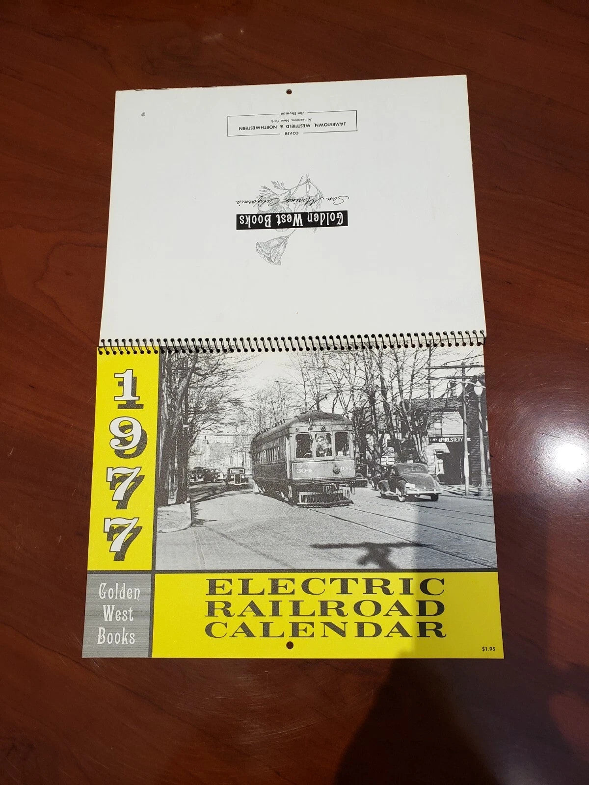 7 Vintage Electric Railroad Calendars, Golden West Books 1971, 1972, 1977, 1978