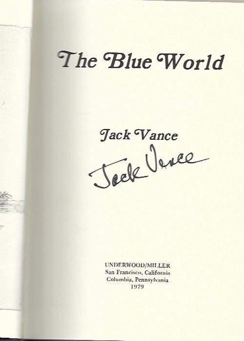 The Blue World by Jack Vance (First Edition) Signed