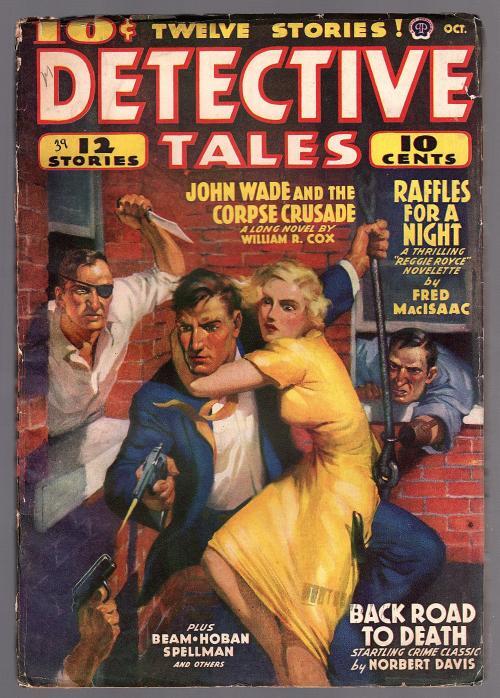 Detective Tales Oct 1939 Damsel Rescue Cvr, John Wade, MacIsaac - Pulp