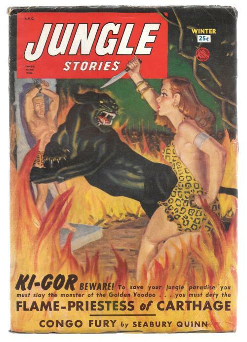 Jungle Stories Winter 1950 George Gross Male bondage Cvr; Panther Pulp